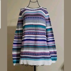 Talbots Multicolored Knit Sweater Stretch